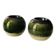 Pair of ceramic ball candlesticks