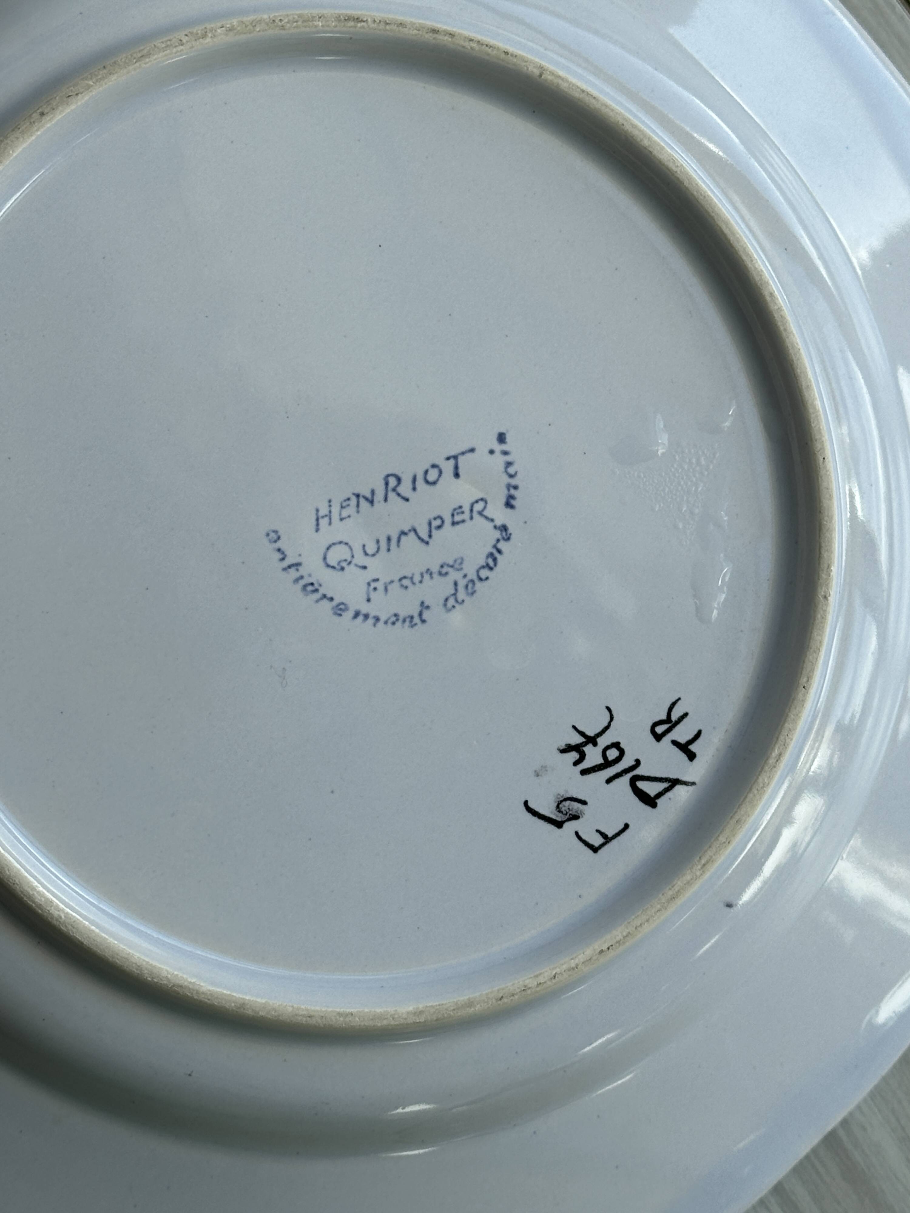Quimper Henriot hand painted plate.