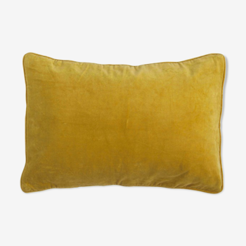 Velvet cushion 50x33cm ochre color