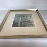 Winter landscape frame gouache