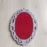 Louis XVI style patinated oval mirror