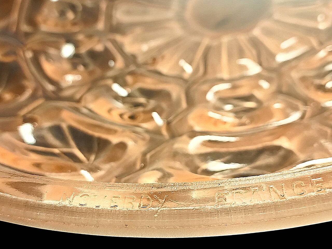 Art deco basin lamp 1925 noverdy france "registered design" and bronze mount