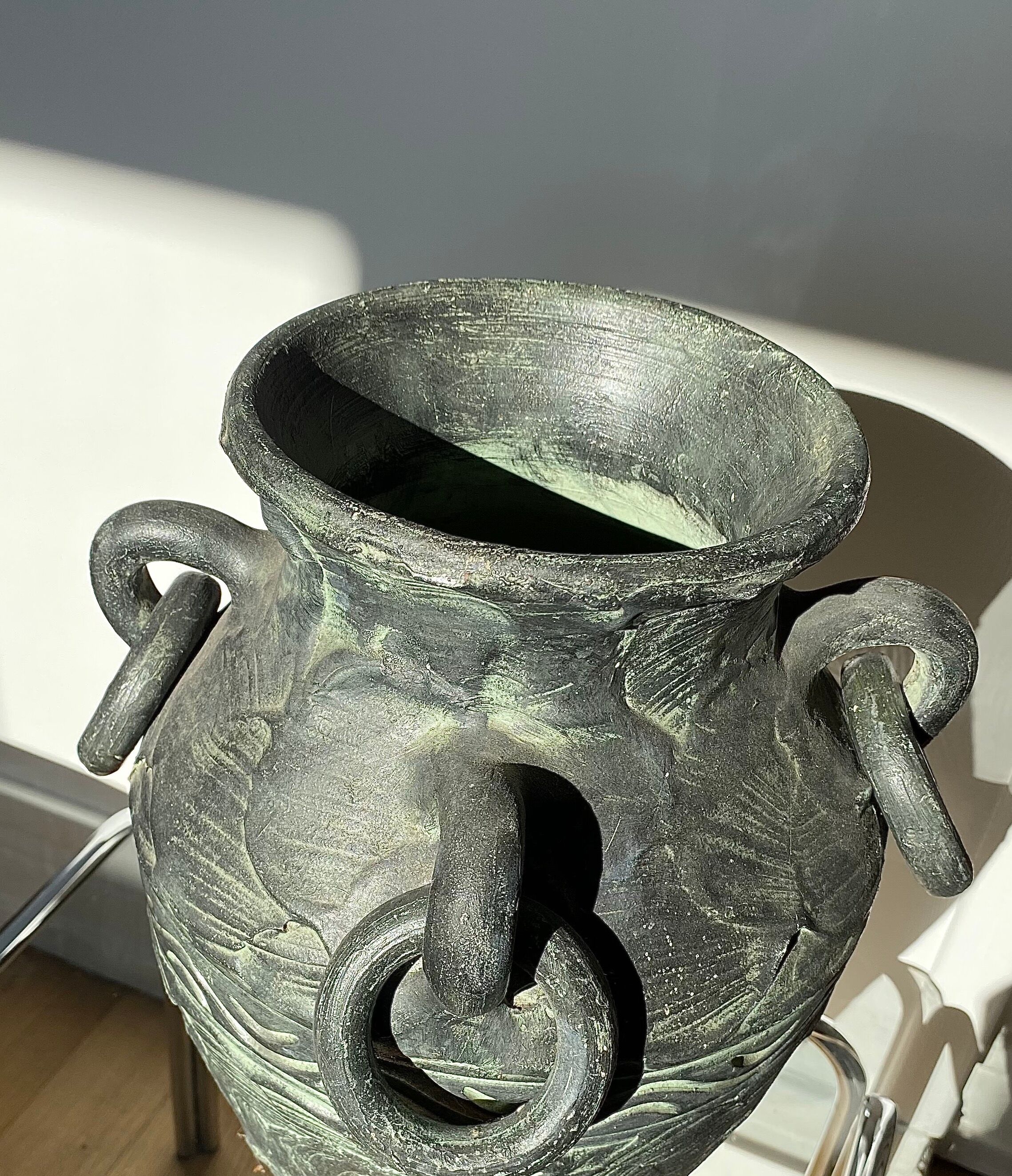 Terracotta amphora vase