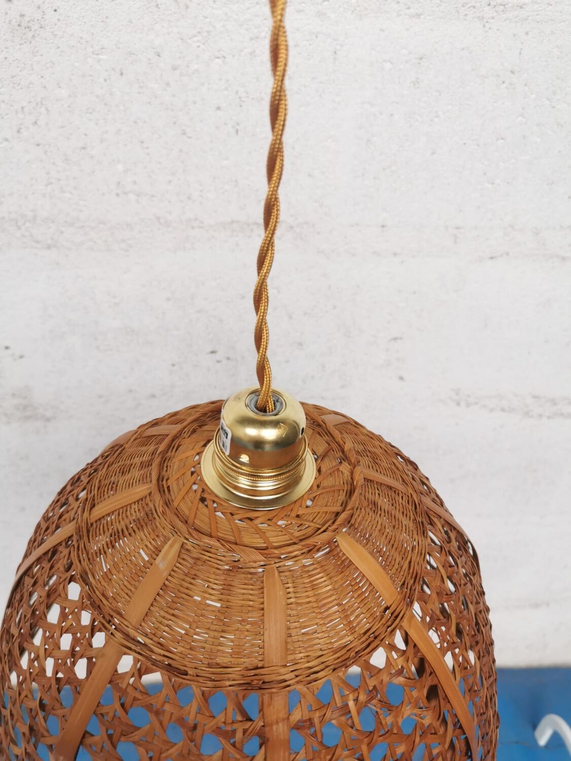 Vintage wicker pendant lamp
