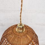 Vintage wicker pendant lamp