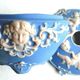 jewelry box or blue porcelain candy box with 4 angels