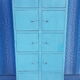 Old metal workshop furniture original turquoise patina