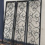 Set of 3 wrought iron grilles