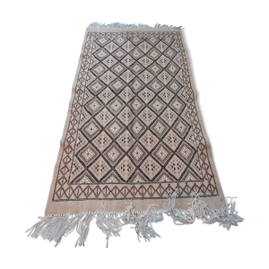 tapis kilim marocain  beige, tapis berbère en laine fait à la main