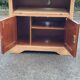 Buffet Louis Philippe deux portes meuble TV rénové en bois massif merisier brut