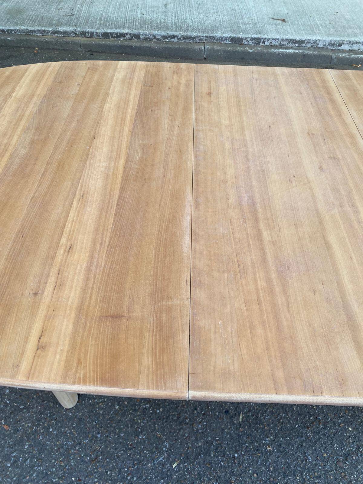 Renovated Scandinavian dining table in raw teak - Made in Denmark