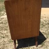 Vintage wood and rattan chest of drawers