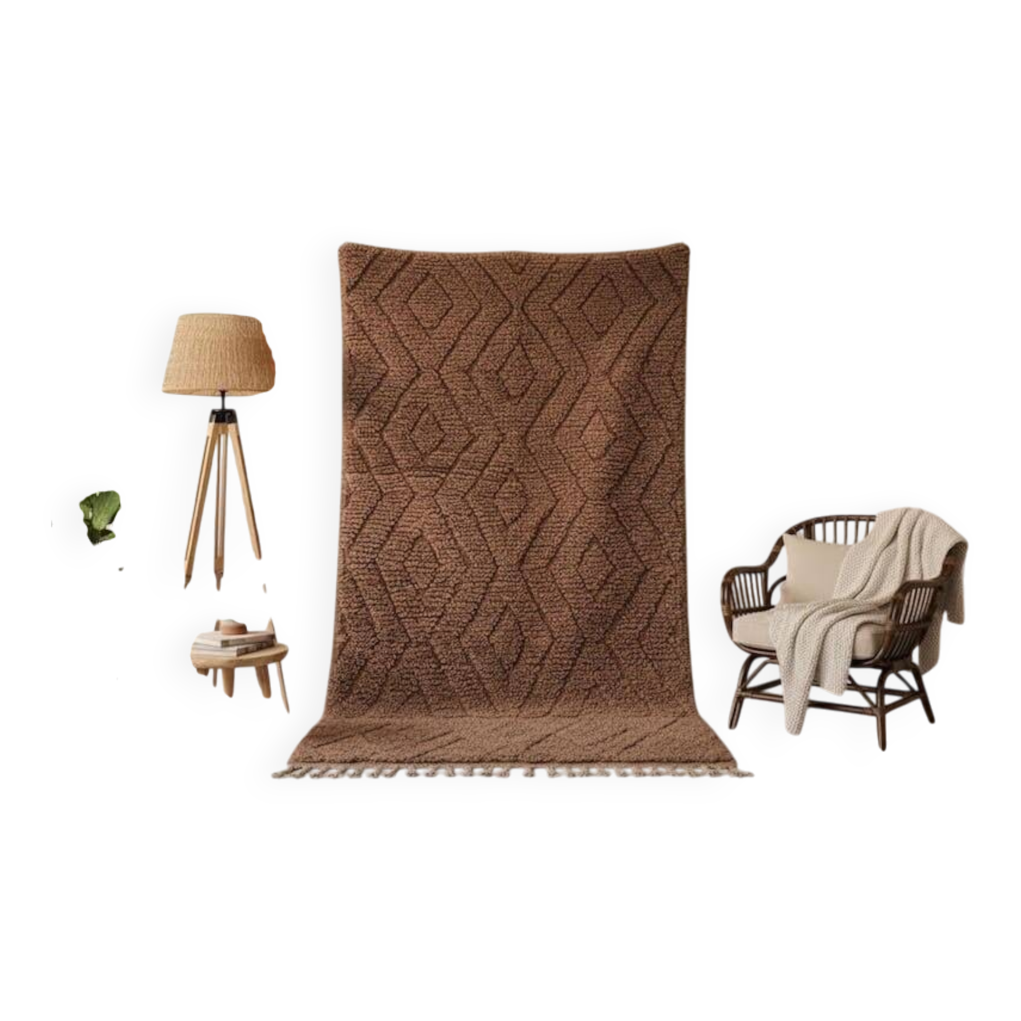 Handmade natural wool rug size 150 x 250 cm