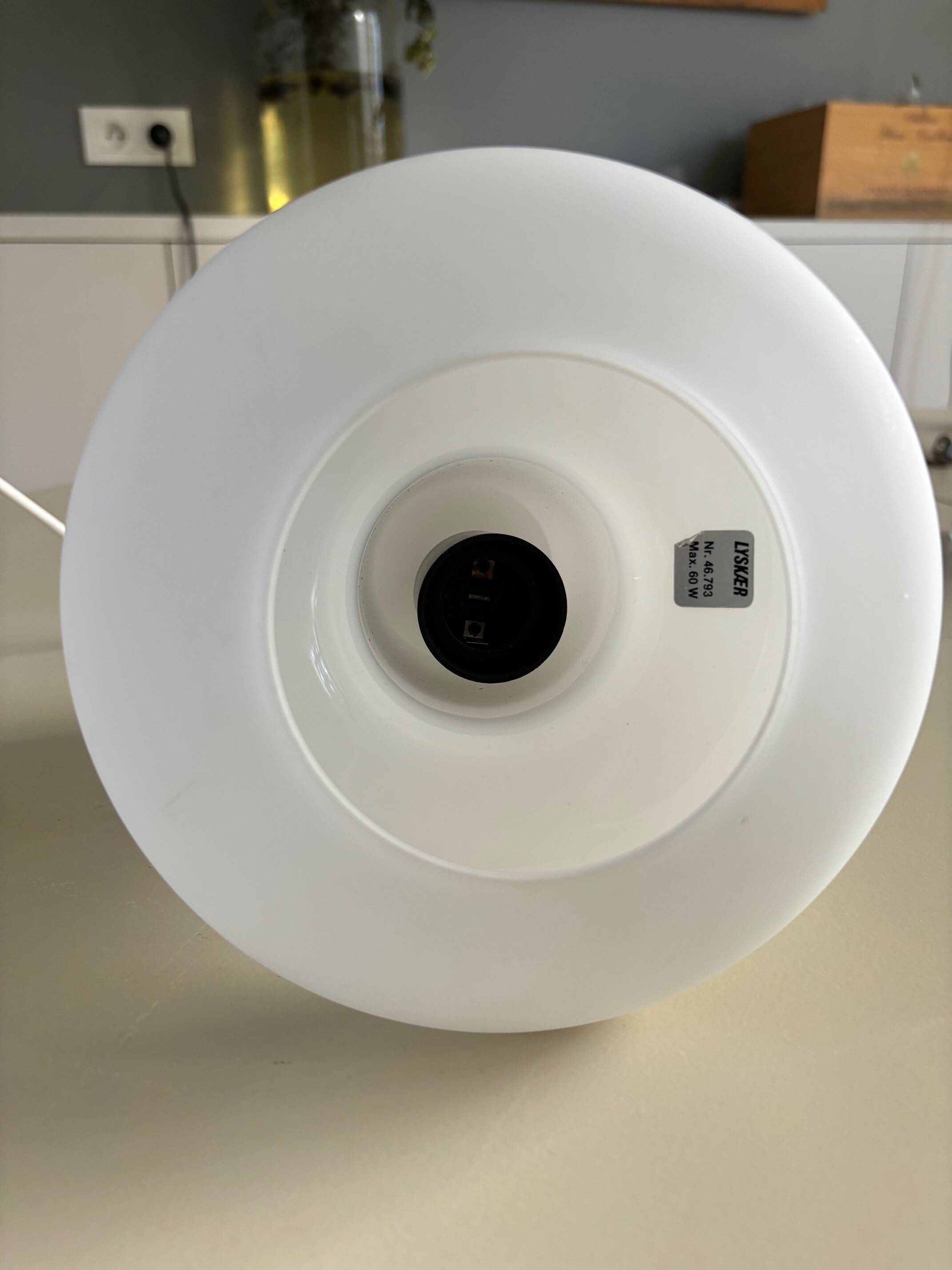 opaline pendant light - suede from the 70s