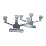Pair of crystal candlesticks
