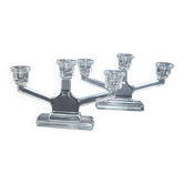 Paire de chandeliers en cristal