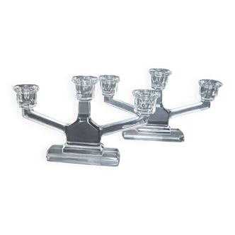 Pair of crystal candlesticks