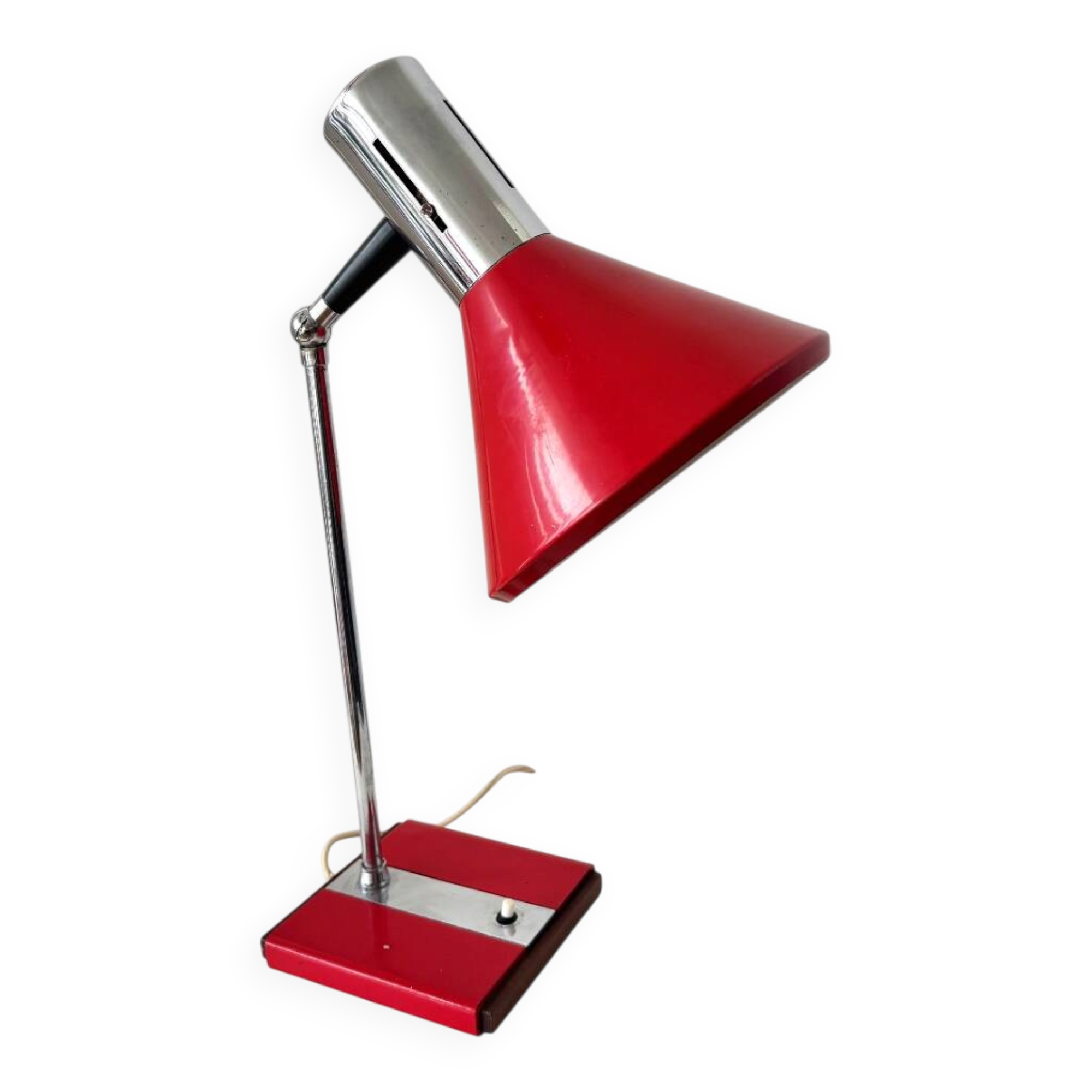 Italian desk lamp in wood and metal from the 1960s.
