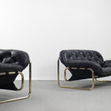 Scandinavian leather sofa by John-Bertil Häggström for Swed-Form, 1970s