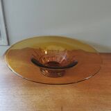 Large Amber Art Deco Glass Bowl