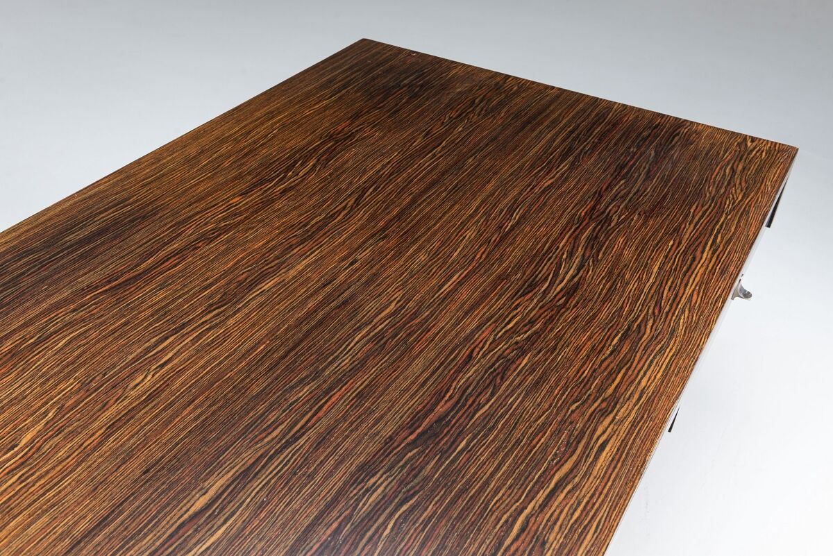 Trau Arredamenti Metallici S.P.A. large desk rosewood Italy 1960