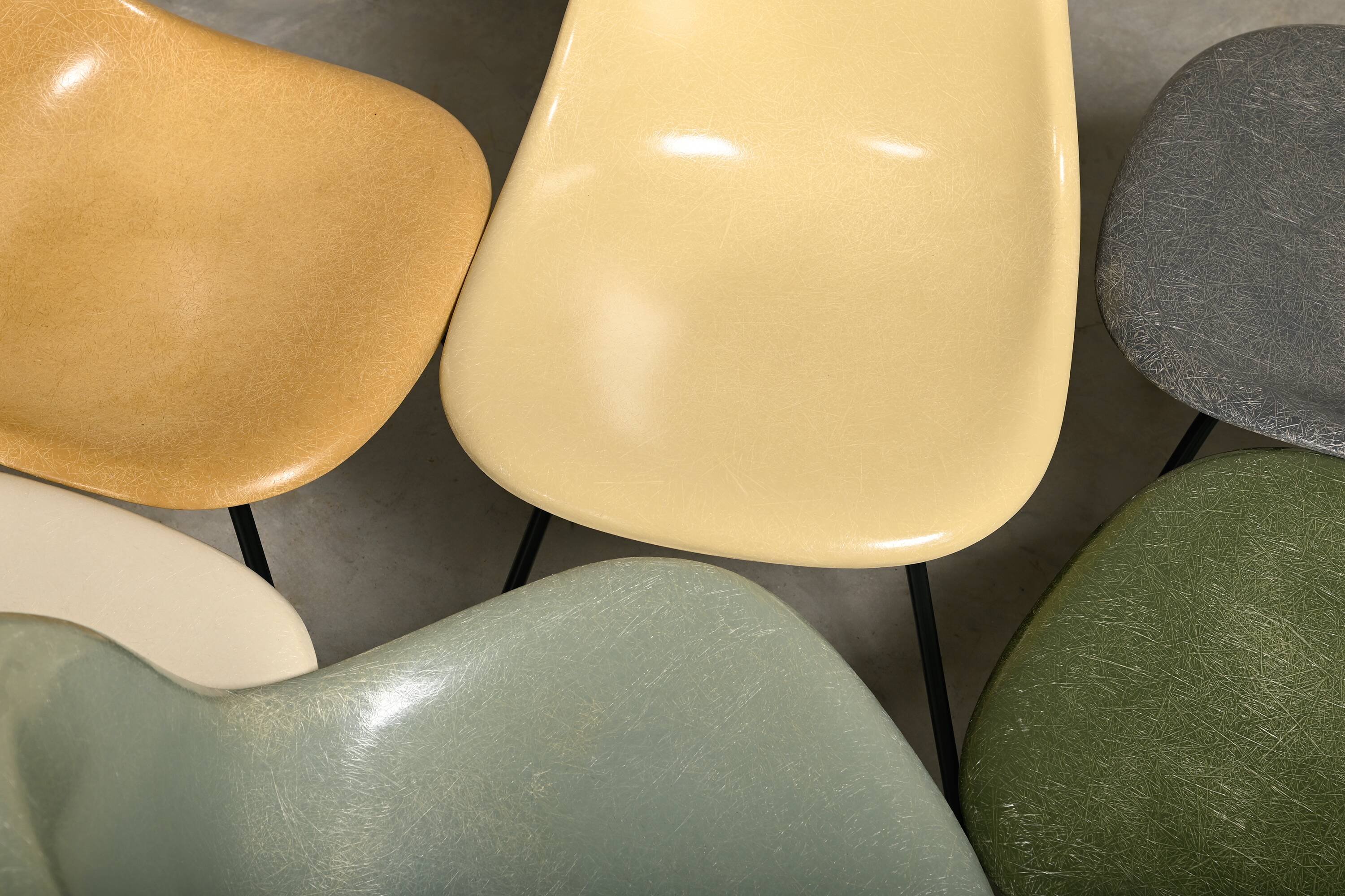 Charles & Ray Eames DSX multicolor set 6 Side Chairs for Herman Miller