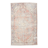 5x9 Pale Red & Green Turkish Vintage Rug, 165x267Cm