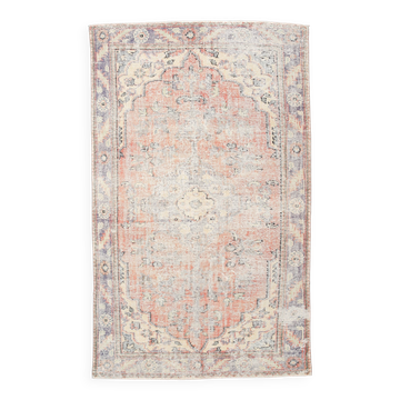 5x9 Pale Red & Green Turkish Vintage Rug, 165x267Cm