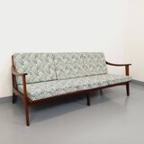 Banquette canapé 3 places scandinave Arne Wahl Iversen pour Komfort en teck