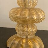 Foot of blown glass lamp by Murano, Barovier, Cordonato d'Oro, 1950