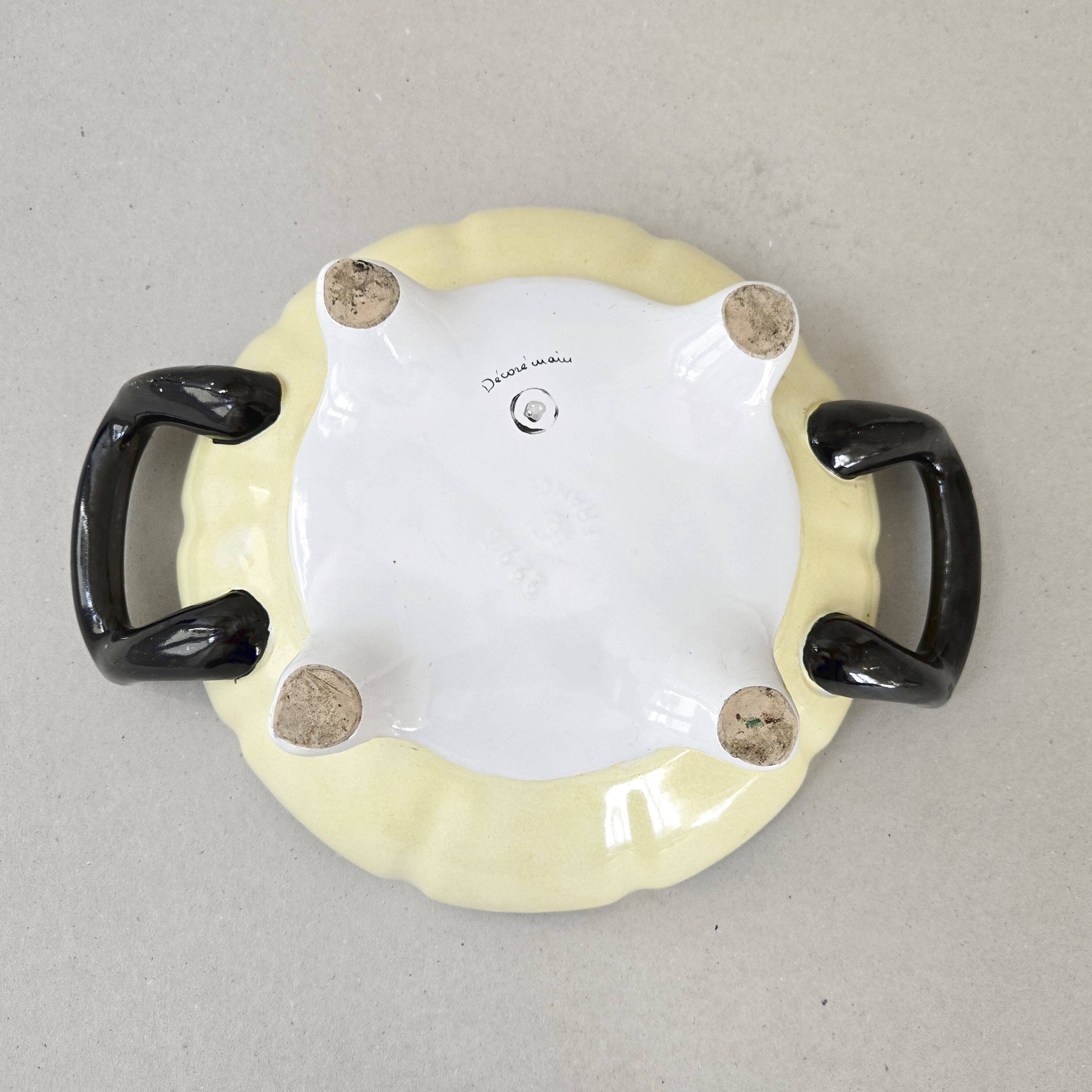 Vintage Saint-Clément flat bowl 1950