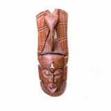Masque africain en bois et pierre incrustée, Côte d'Ivoire 1979