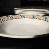 Set of 6 plates from the New Givors Earthenware Factory "Gisèle"