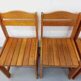 Set of 4 vintage pine chairs from the 70s