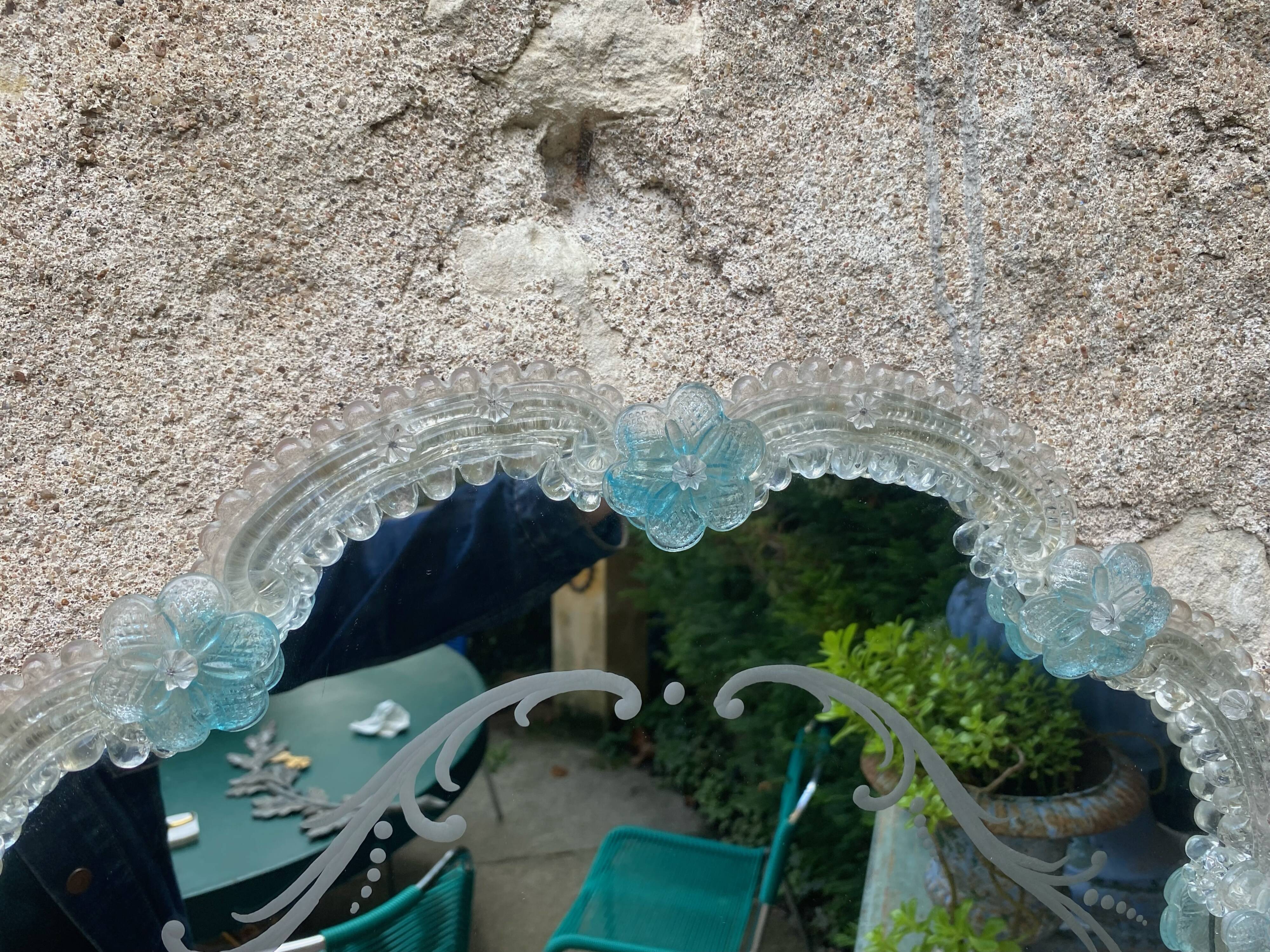 Venetian mirror Murano 1950 53x58cm