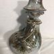 Old man gray Brown ceramic Vase + Spades flowers Decoration Vintage