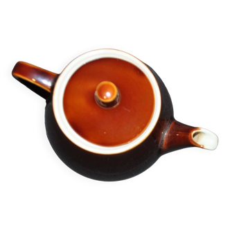 Vintage Villeroy Boch ceramic teapot 1960-70 chocolate caramel color