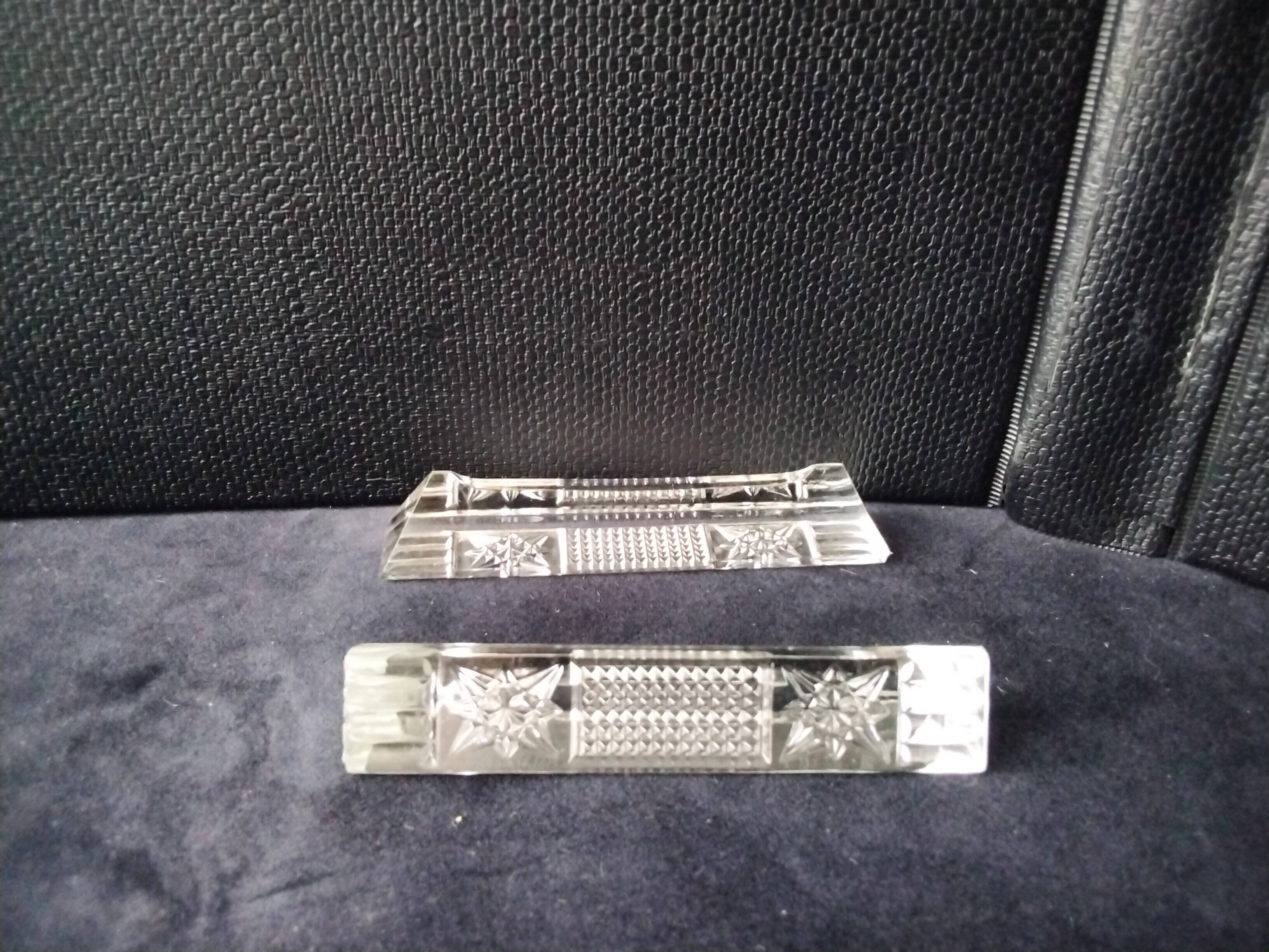 Box of 12 crystal knife holders Oberglas Austria