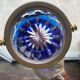 Antique cobalt blue crystal biscuit jar/candy box