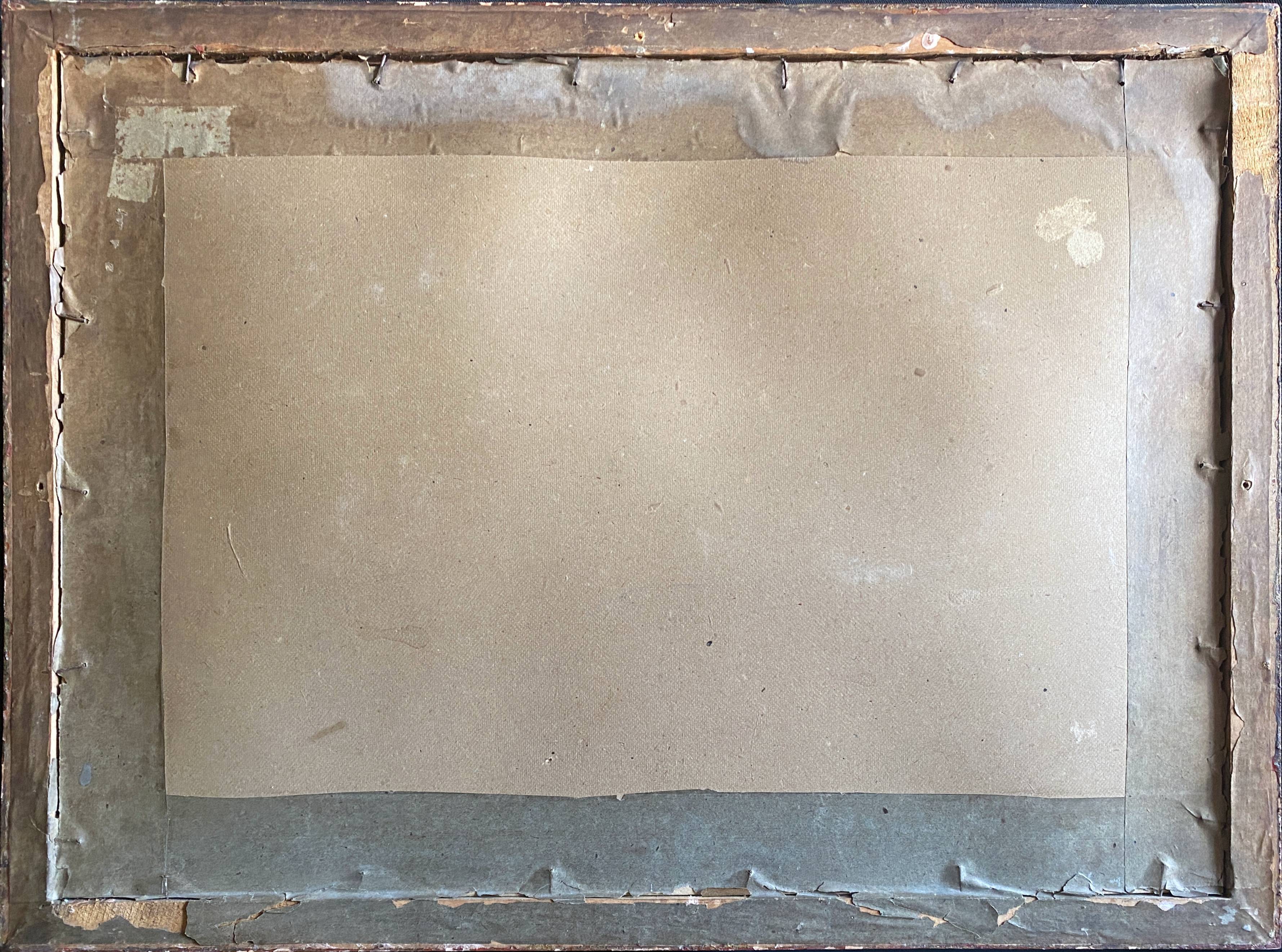 Watercolor Painting "Landscape at the River" circa 1920 + frame