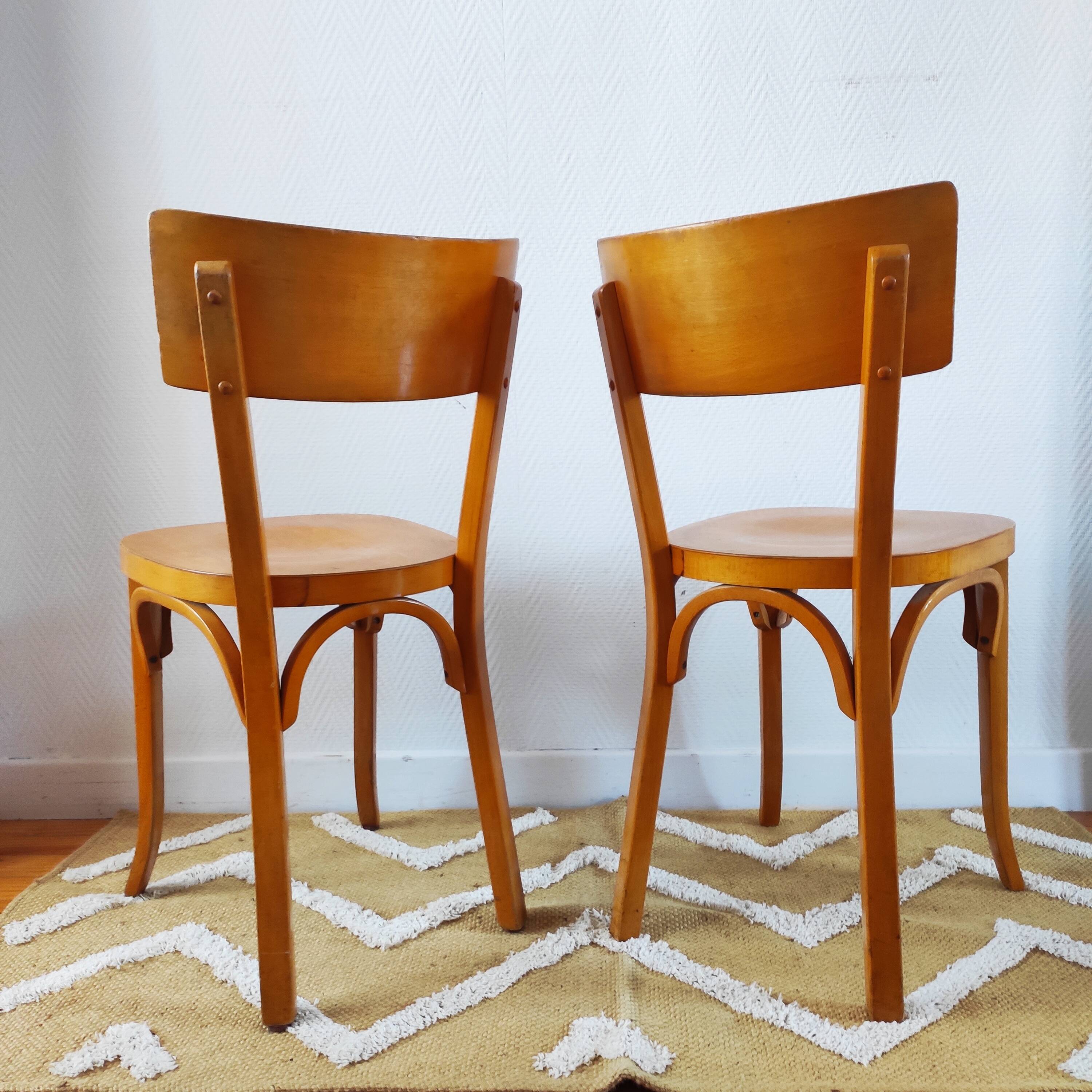 Pair of Baumann bistro chairs