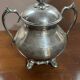 Silver-plated metal sugar bowl from the Art Nouveau period.