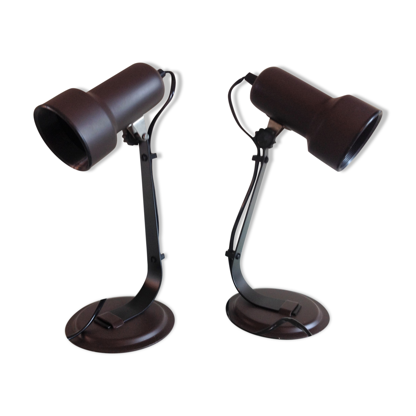 Pair of bedside lamps Metal vintage 70s spots