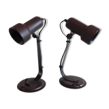 Pair of bedside lamps Metal vintage 70s spots