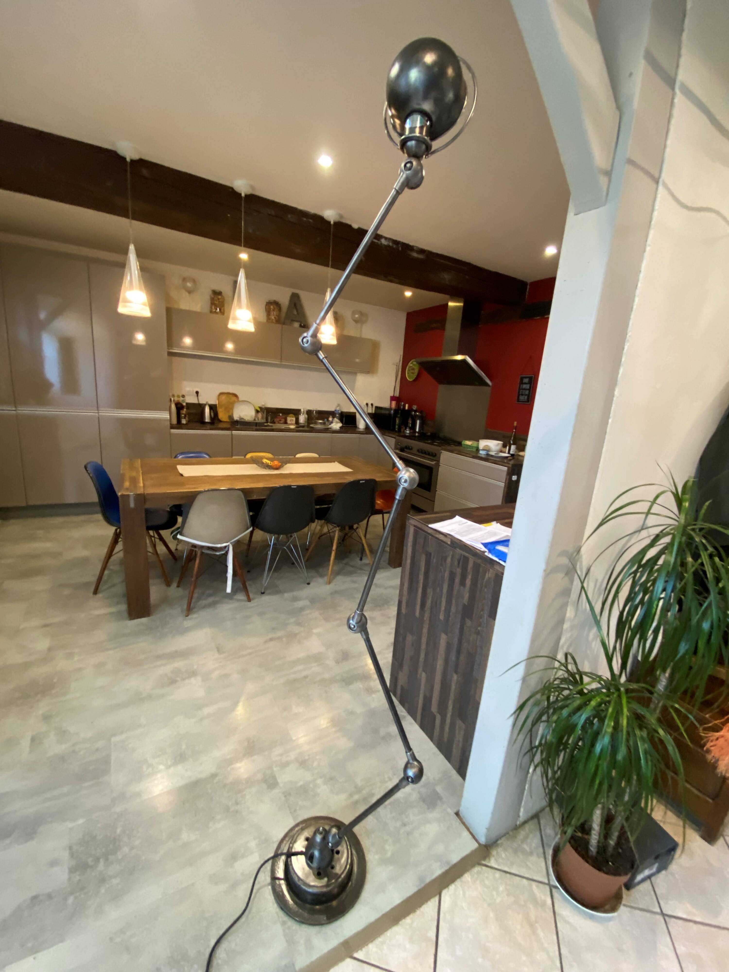 Jielde floor lamp with 5 arms, 40cm, vintage industrial graphite.