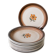 Set of 9 flat plates in Gien stoneware with flowers 1970