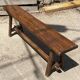 Solid oak farmhouse bench 140cm for rustic farmhouse table 1950