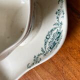 Saucière terre de fer longchamp en faïence ancienne