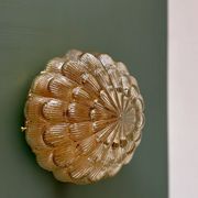 Vintage amber moulded glass wall or ceiling light globe