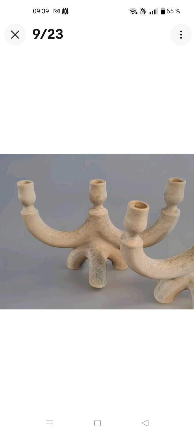 Suzanne ramié atelier madoura 1950 pair of candlesticks